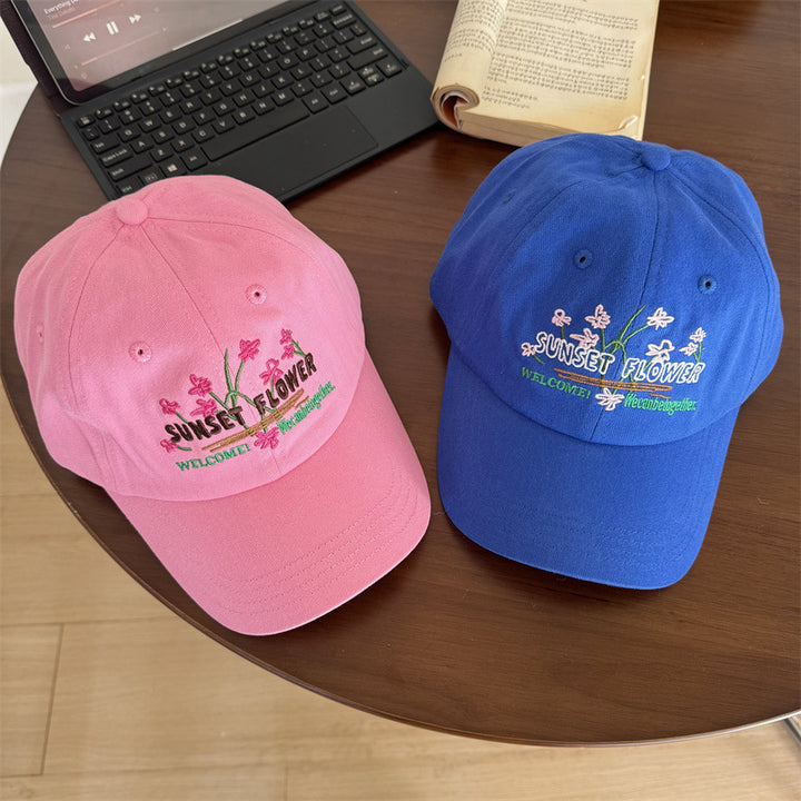 Women's Embroidered Floral Baseball Cap Bowlift
