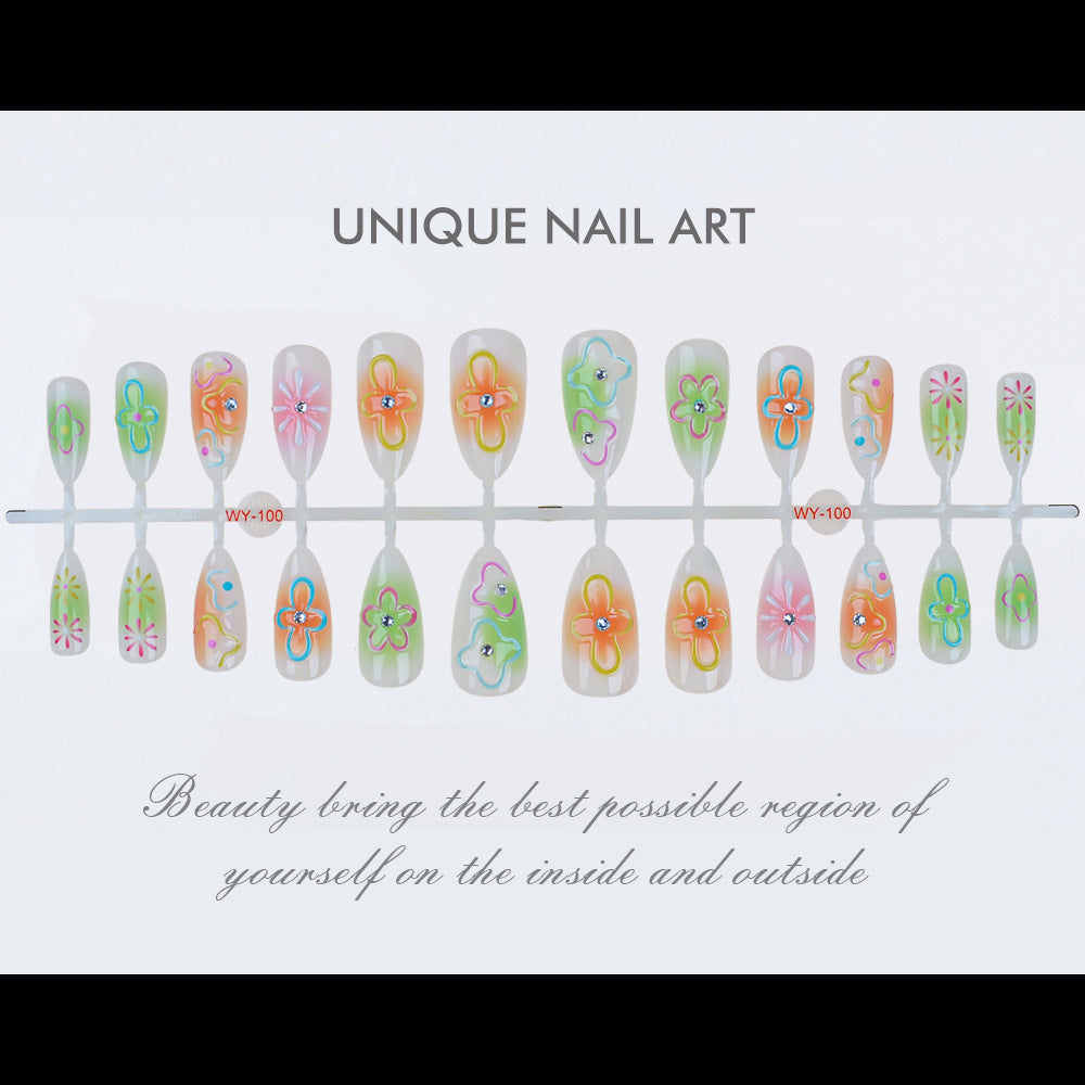 Artistic Floral Press-On Nails Kit Bowlift