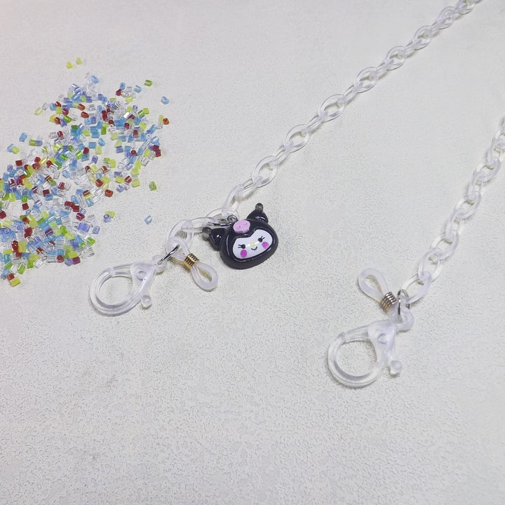 Playful glasses holder chain made of transparent material Bowlift