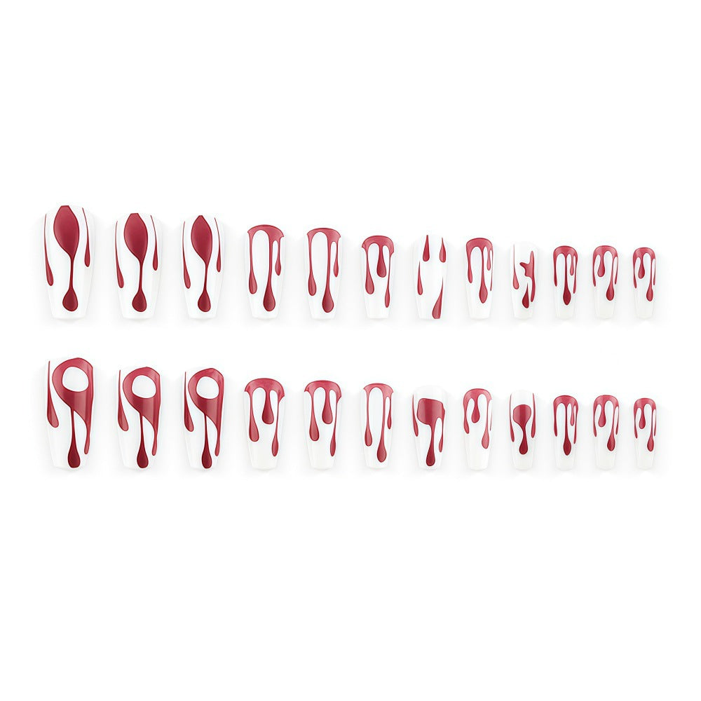 Creative artificial nails with droplet pattern Bowlift