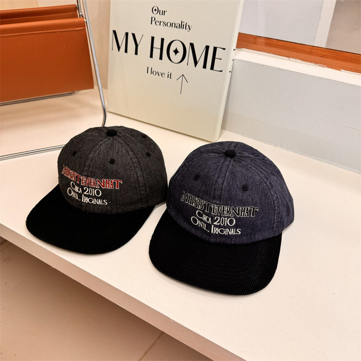 Men's Vintage-Inspired Embroidered Baseball Cap Bowlift