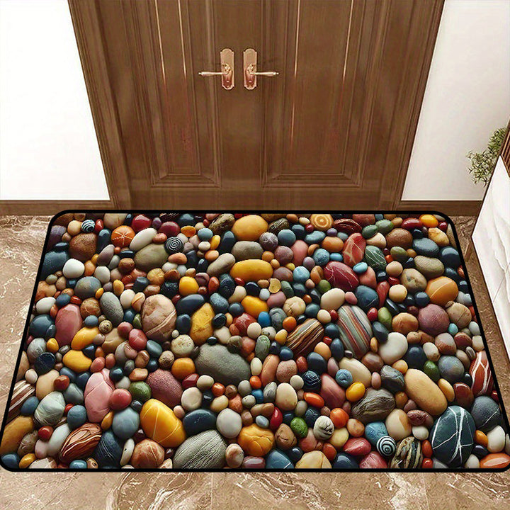 Decorative Floral Print Welcome Mat