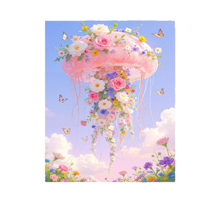 Floral Jellyfish Canvas Print Bowlift