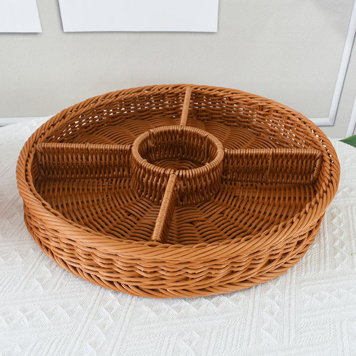Artisan Woven Round Storage Tray Bowlift