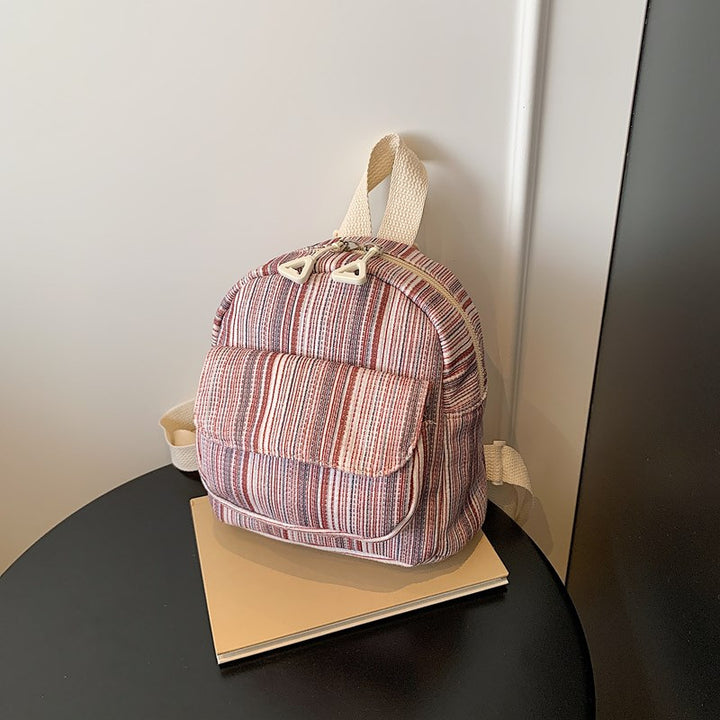 Compact Striped Mini Backpack