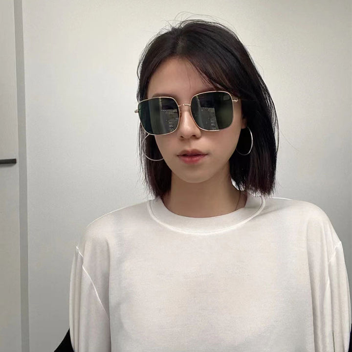 Women's sunglasses with modern square stainless steel frame and polarized lenses Bowlift