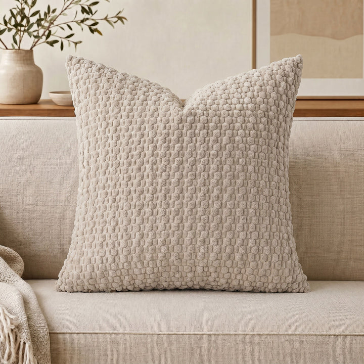 Plush Textured Throw Pillow Cover Bowlift