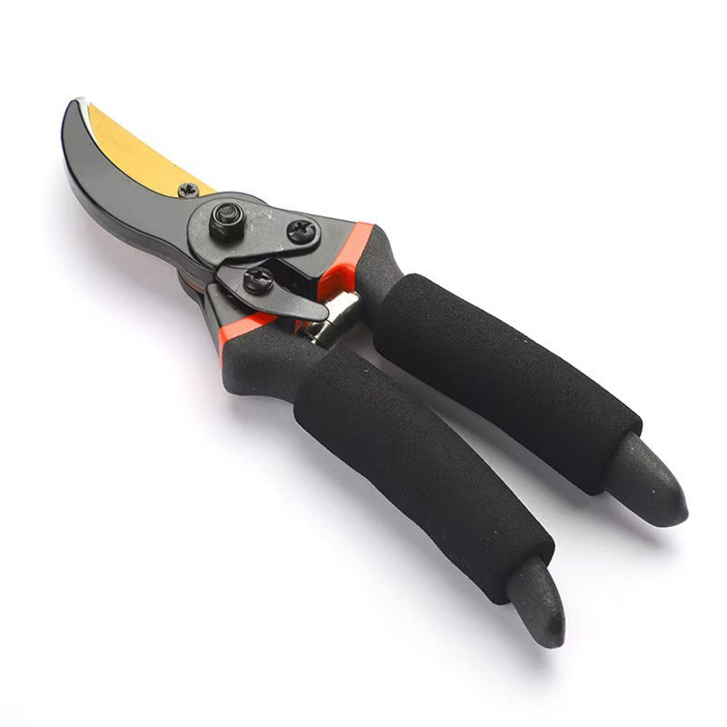 Ergonomic curved bypass pruning shears with non-slip foam grips Bowlift