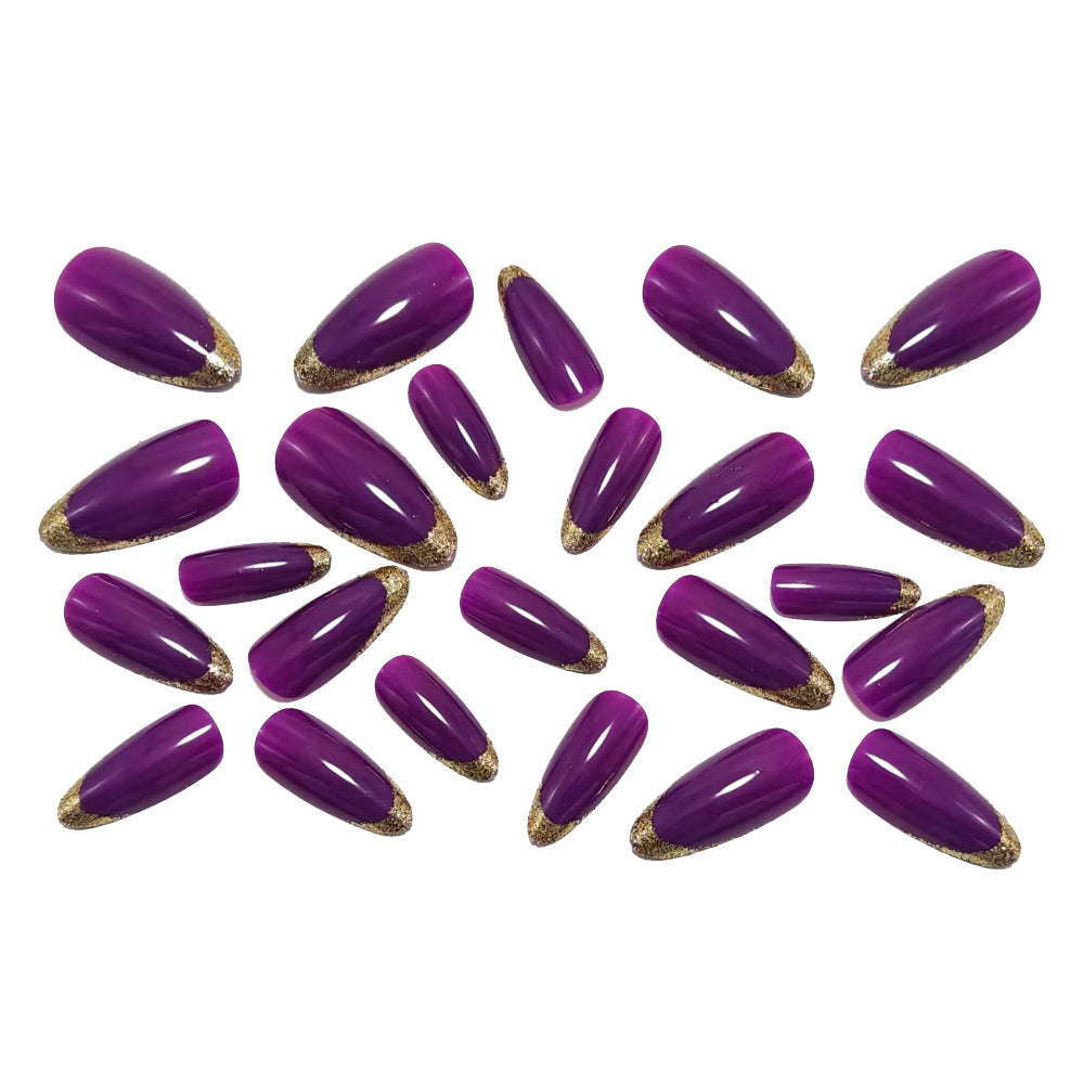 Glamorous artificial nails with shiny and glittery tips Bowlift