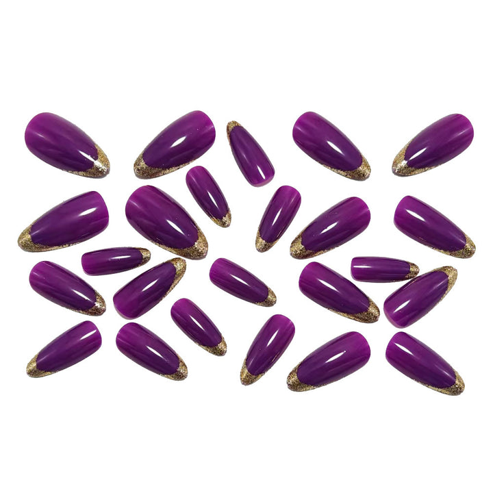 Glamorous artificial nails with shiny and glittery tips Bowlift