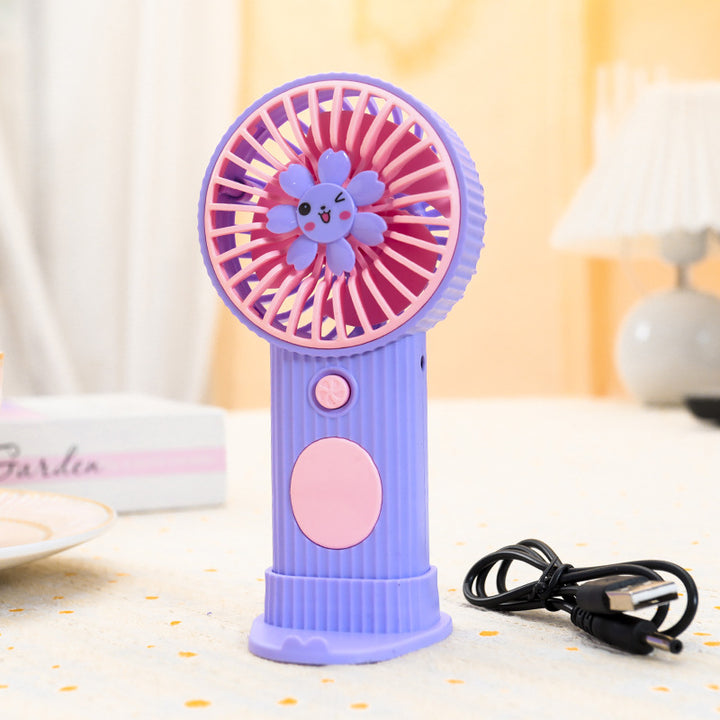 Women's Portable Hand Fan with Floral Design Bowlift