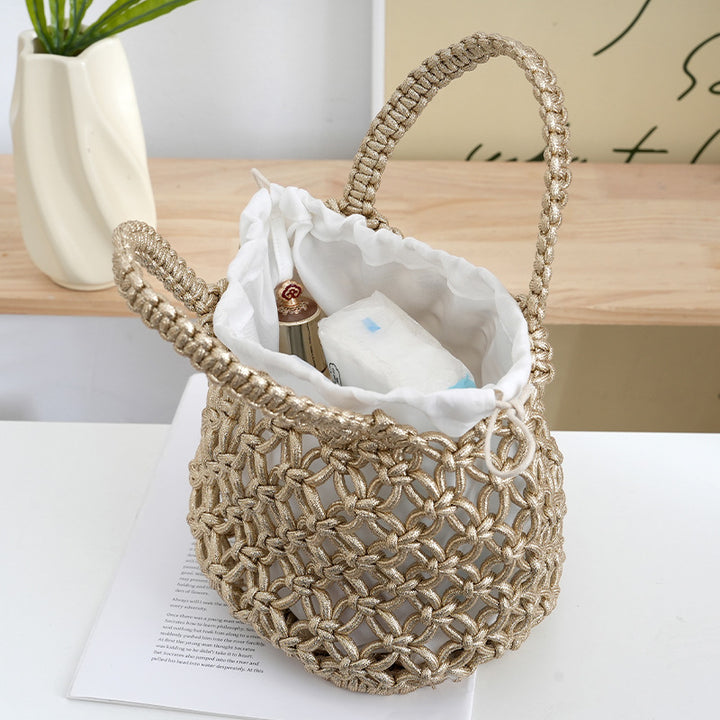 Handcrafted Shopper Bag Made of Fine Macramé Bowlift