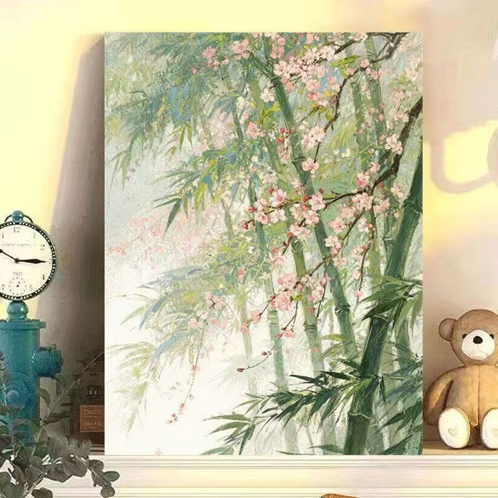 Serene Bamboo and Cherry Blossom Wall Art Bowlift