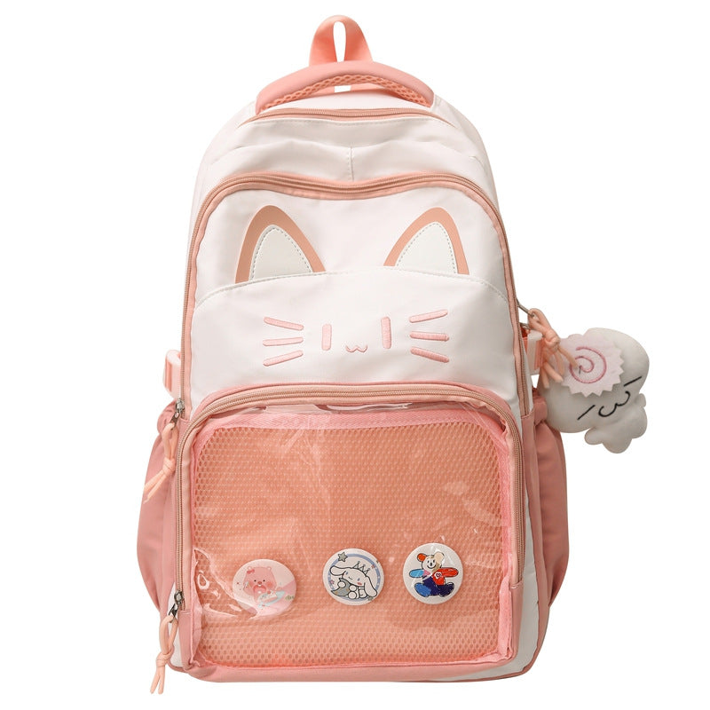 Cute Cat-Themed School Backpack Bowlift
