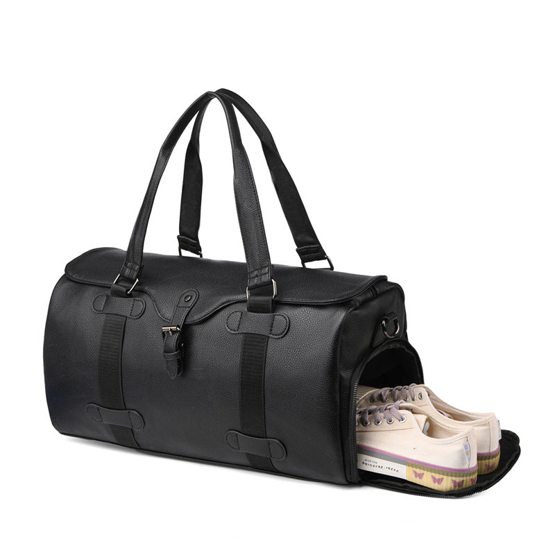 Classic Leather Travel Duffel Bag Bowlift