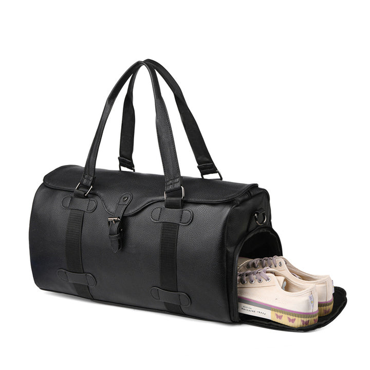 Classic Leather Travel Duffel Bag Bowlift