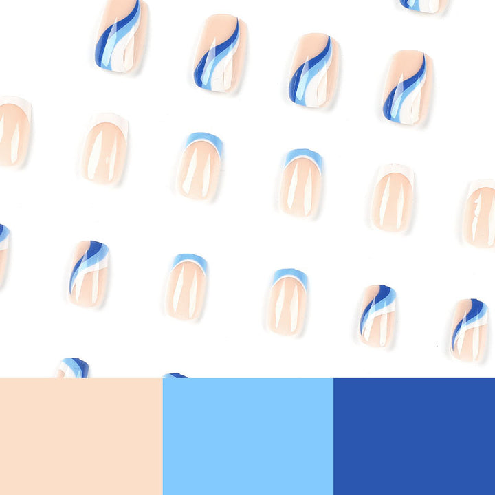 Artful and elegant nail extensions with wave design Bowlift