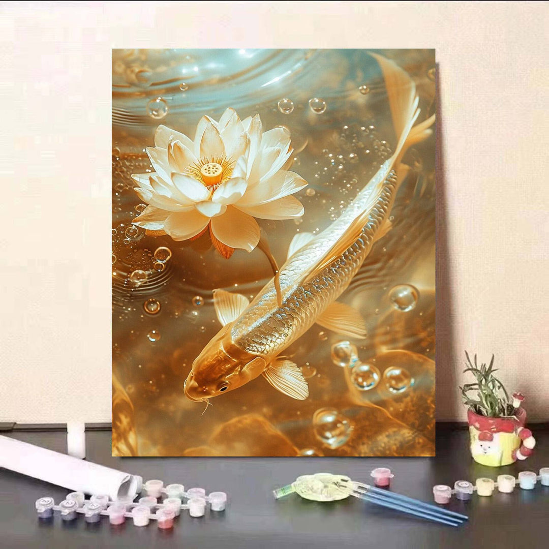 DIY Koi Fish and Water Lily Painting Kit Bowlift