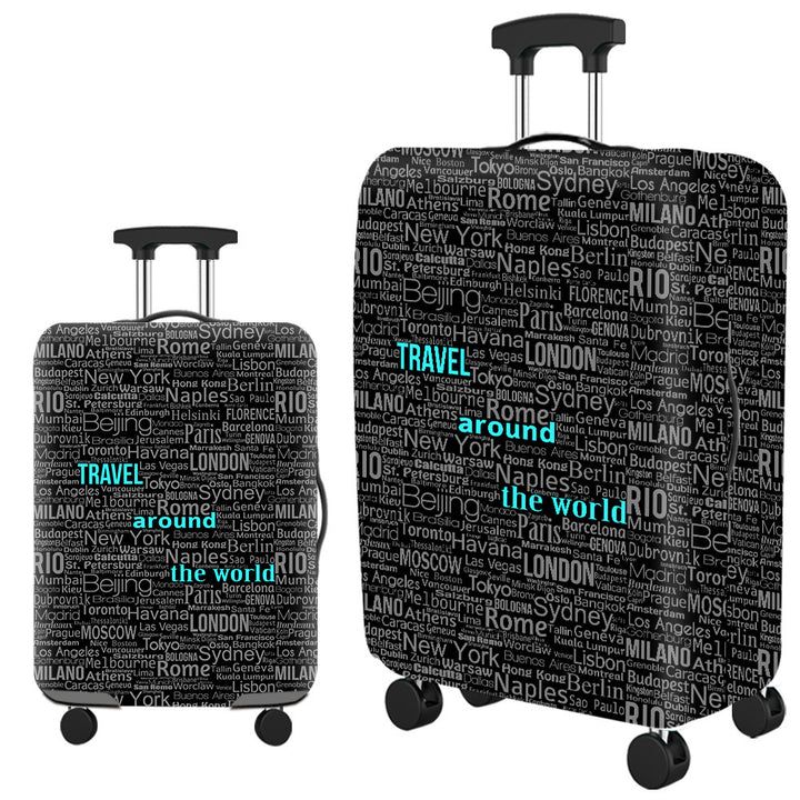 Vintage Travel-Themed Hard Shell Suitcase Bowlift