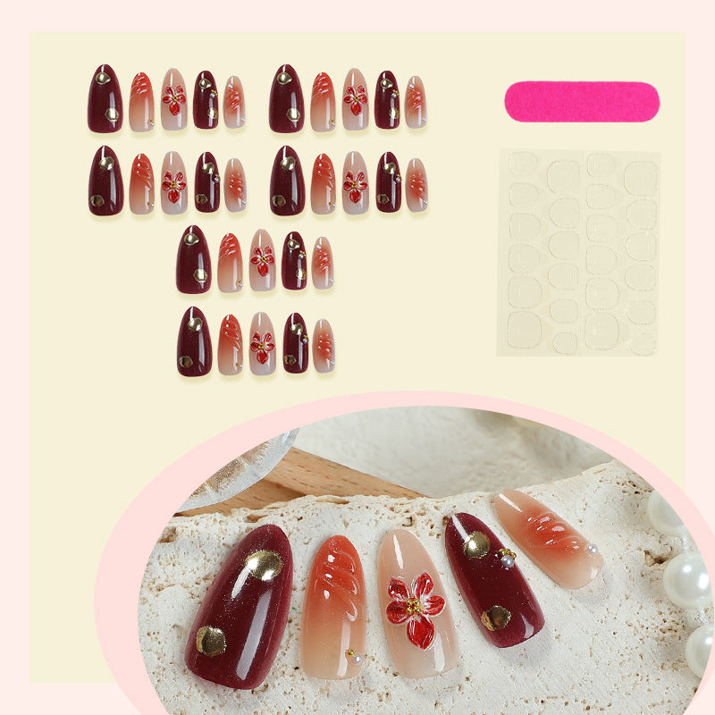 Elegant Floral Press-On Nail Art Set Bowlift 1788496102