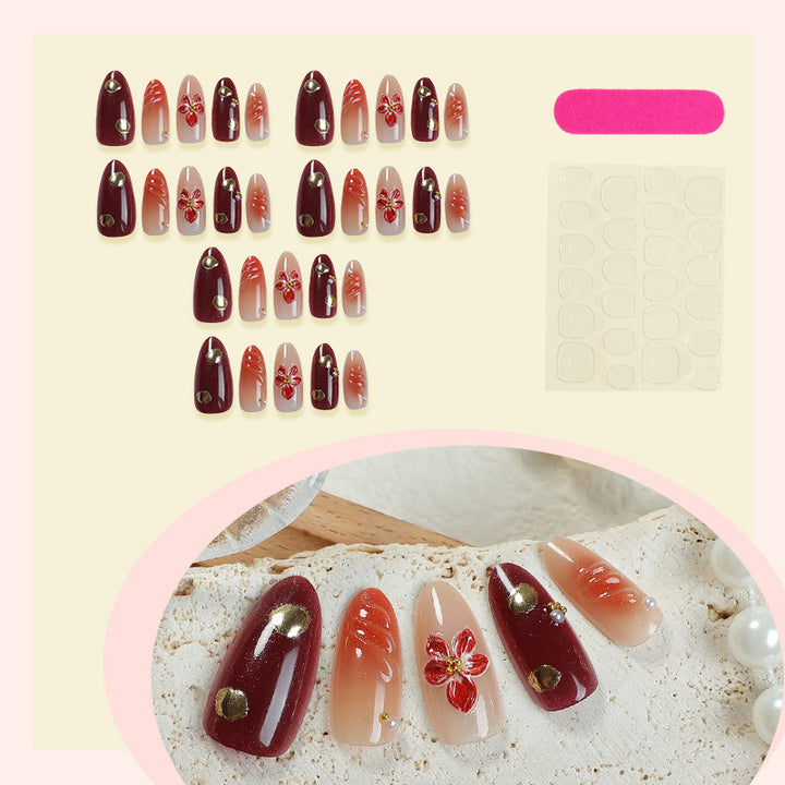 Elegant Floral Press-On Nail Art Set Bowlift 1788496102