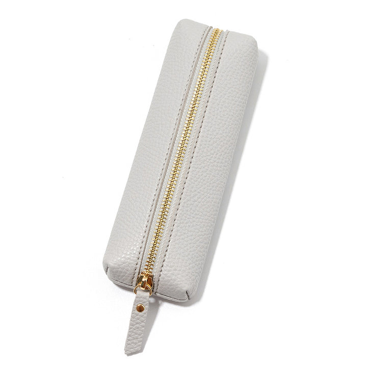 Premium Leather Zippered Pencil Case Bowlift