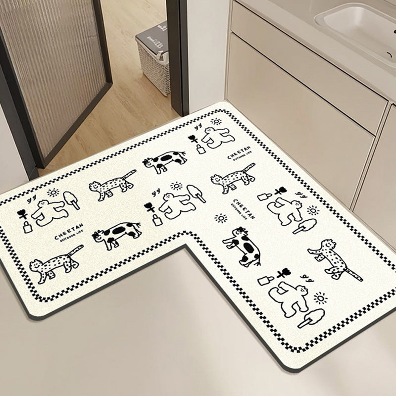 Cute Rabbit Print Bath Mat Bowlift