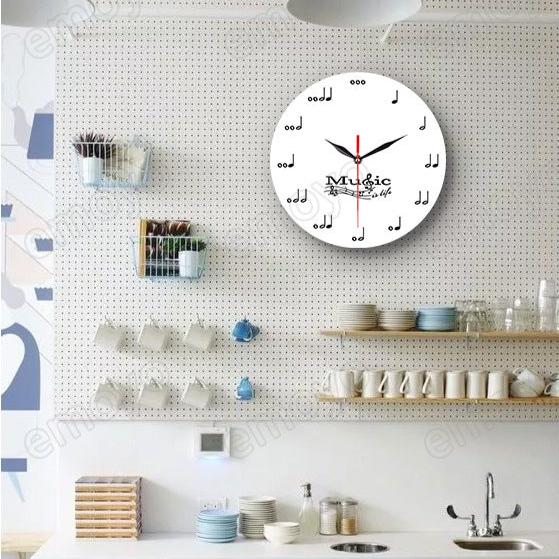 BowLift | Music notes wall decoration quiet round clock