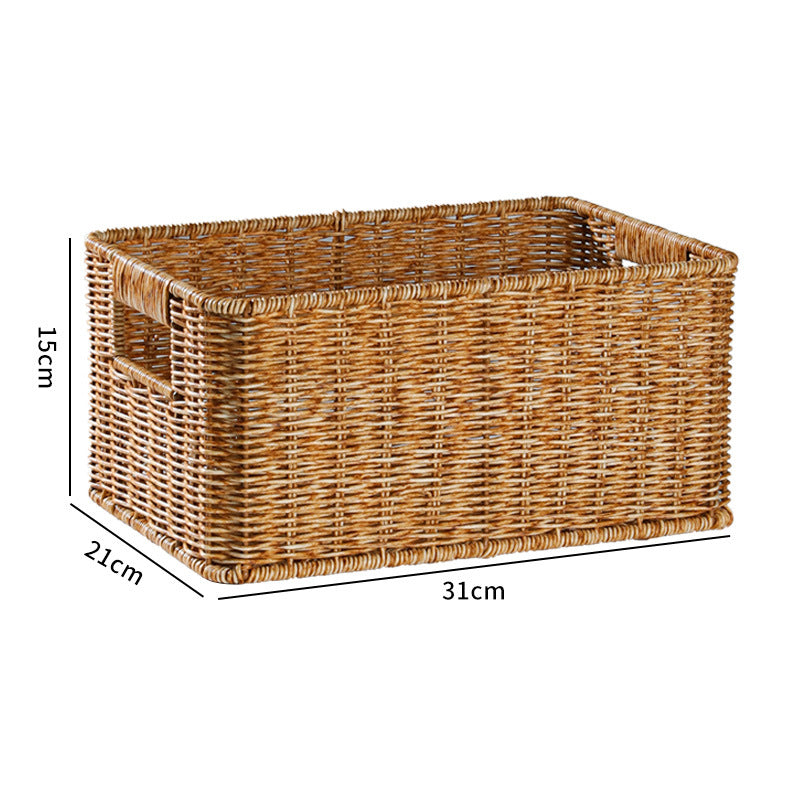 Handcrafted Rectangular Wicker Storage Bin Bowlift