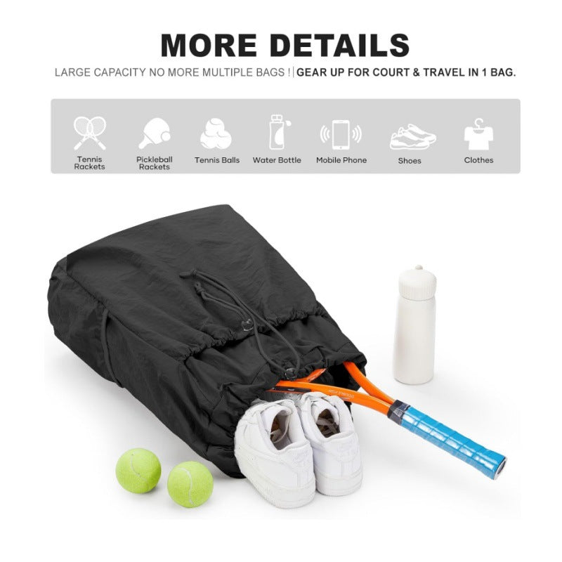 Tennis Racket Drawstring Backpack