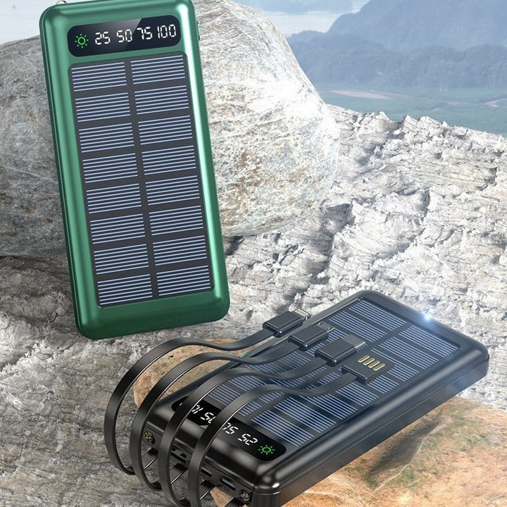 Solar-powered power bank with integrated charging cables Bowlift