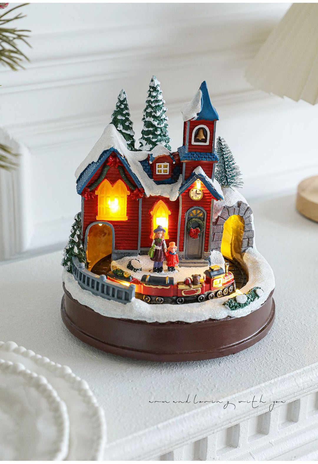 Resin Glowing Rotating Christmas Music Box