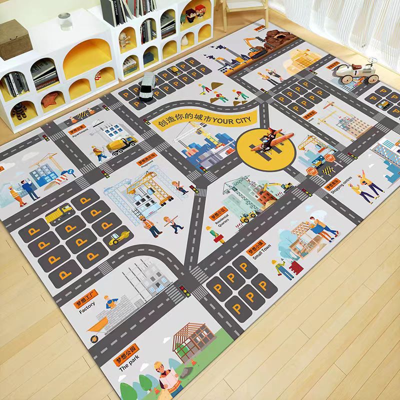 Playful City-Themed Area Rug