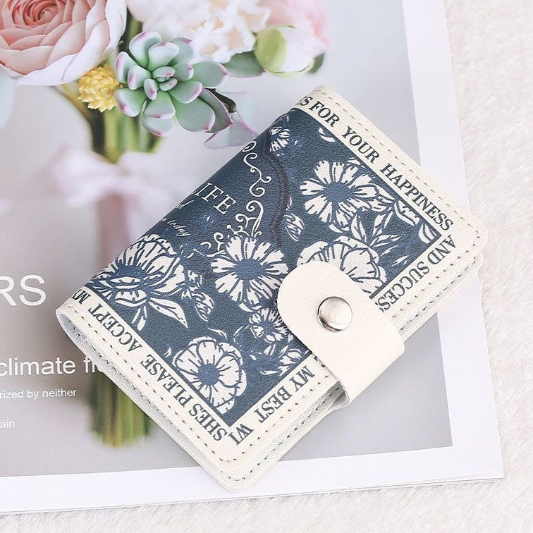 Elegant Rose Print Wallet Bowlift
