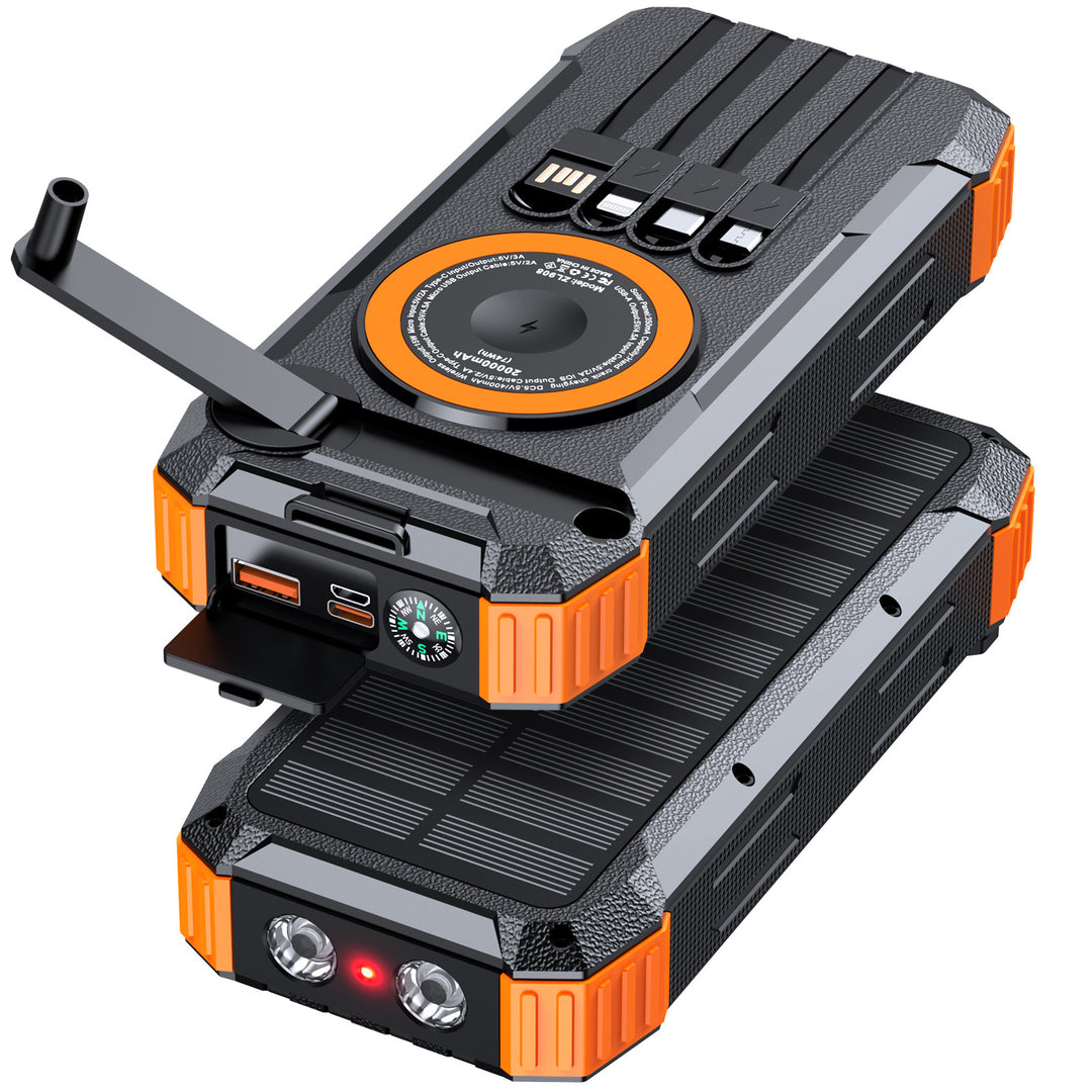 Wearable Solar Powerbank with Multifunctional Charging Cable Bowlift