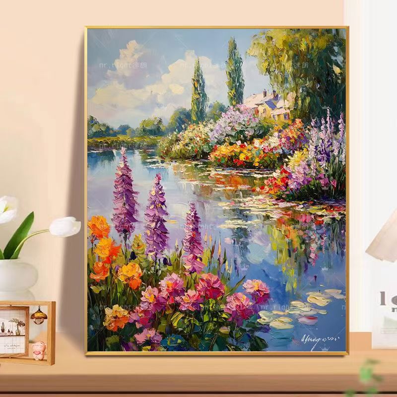 Floral Landscape Oil Painting Wall Art Bowlift