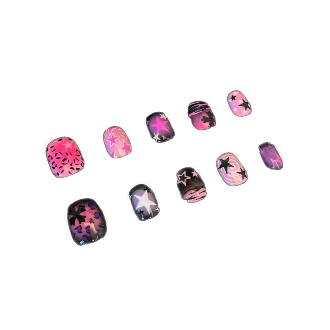 Stylish Star Printed Press-On Nail Art Set Bowlift