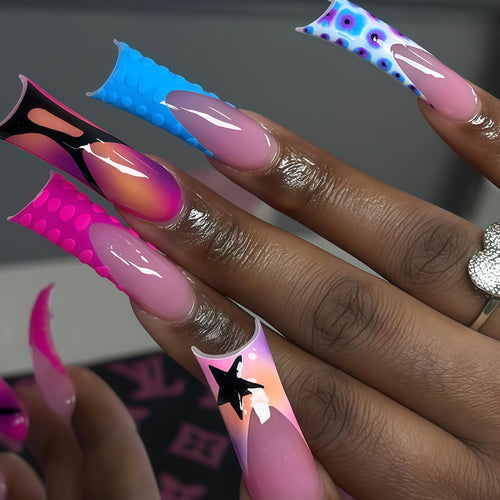 Artistic Press-On Nail Art Extensions Bowlift
