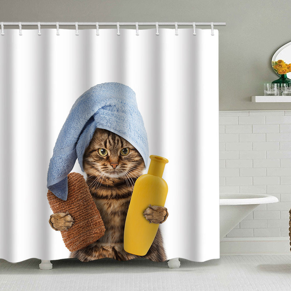 Artistic Dog Illustration Shower Curtain Bowlift