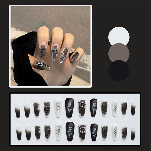 Artistic Floral Abstract Press-On Nail Set Bowlift