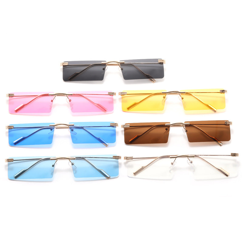 Women's Fashion Rectangular Sunglasses with Elegant Metal Frame Bowlift
