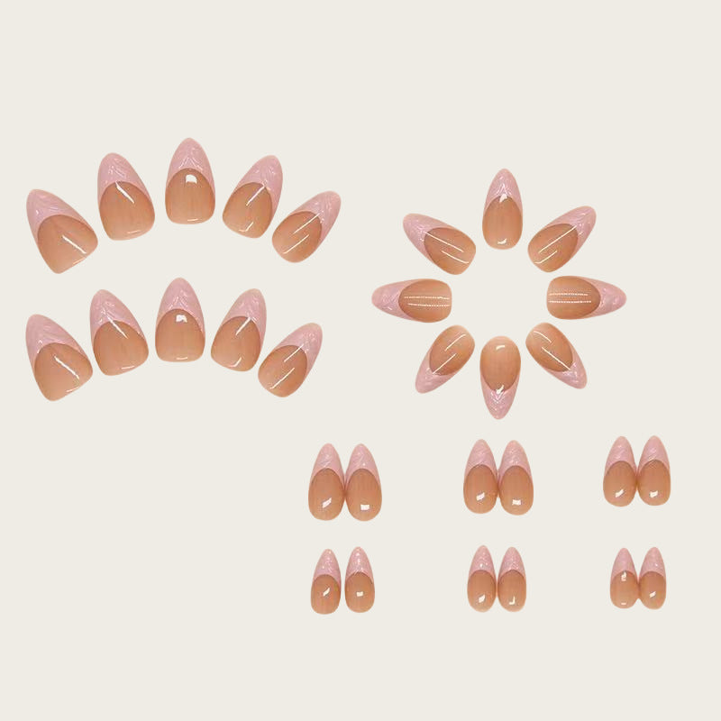 Elegant Nail Tips with French Design Bowlift