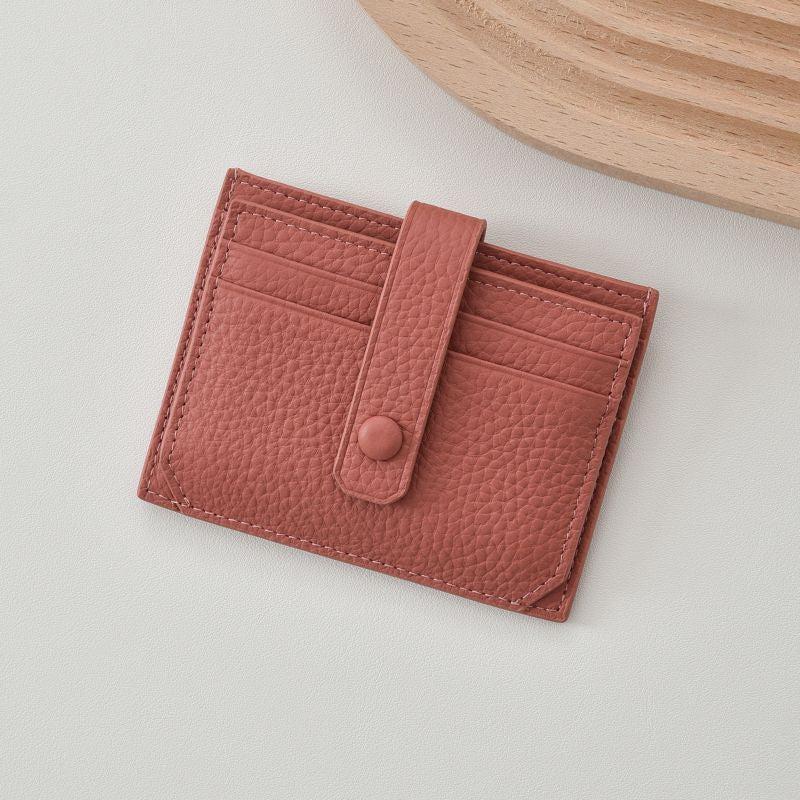 Premium Leather Snap Closure Cardholder Bowlift