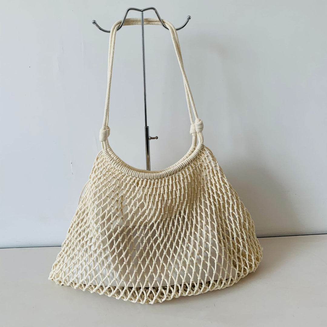 Mesh Beach Tote with Adjustable Drawstring Bowlift