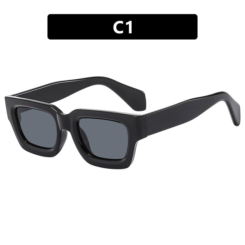 Ladies fashionable rectangular sunglasses with wide frame and protective UV filter Bowlift
