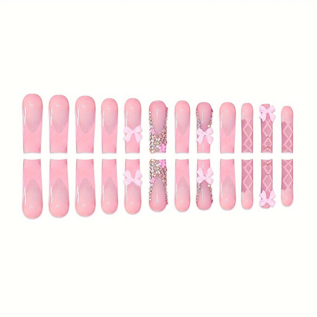 Decorative Press-On Nail Set Bowlift