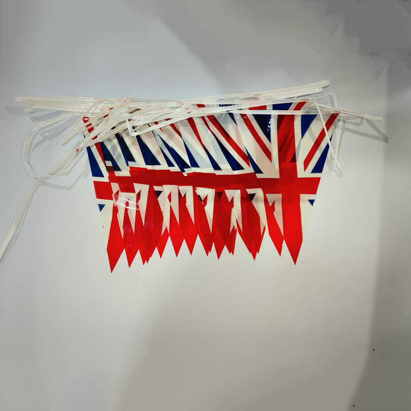 Independence Day outdoor patriotic triangle pennant bunting garland with reinforced tie tape Bowlift