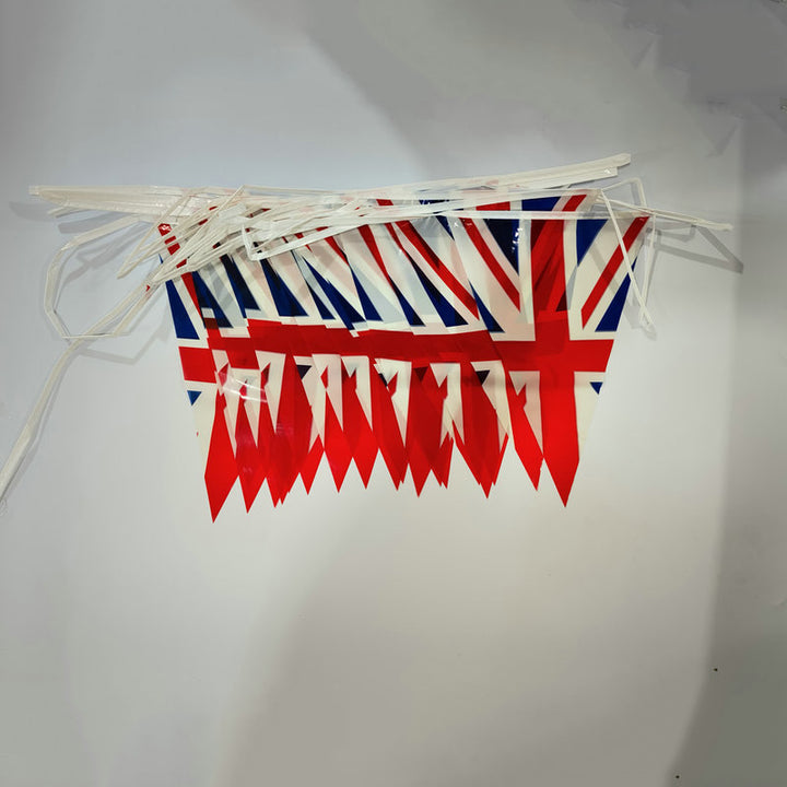 Independence Day outdoor patriotic triangle pennant bunting garland with reinforced tie tape Bowlift