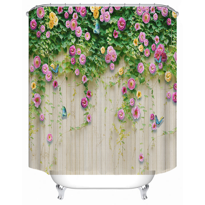 Rustic Garden-Themed Shower Curtain Bowlift