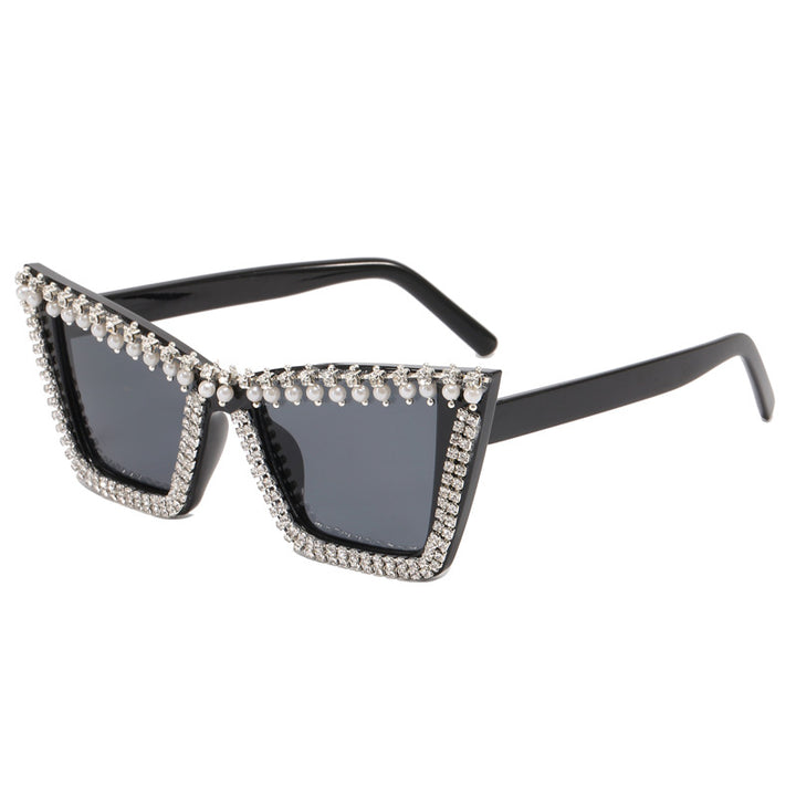 Ladies Glamorous Designer Sunglasses with Sparkling Frame Bowlift